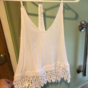 Love Culture White Laced Tank Top